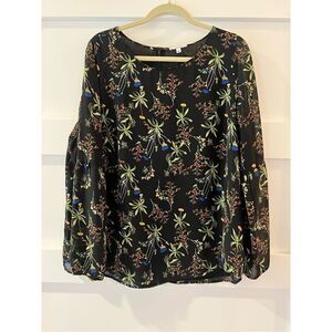 Stella & Dot Anthropologie Maette floral long sleeve work blouse